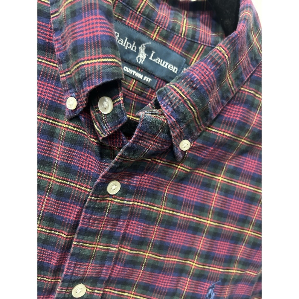 Ralph Lauren Polo Vintage Plaid Button Down Long Sleeve Custom Fit Preppy L - Picture 4 of 13